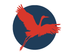 Colorful icon with crane Underground Self-Defense Karate animal symbols