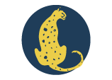 Colorful icon with leopard Underground Self-Defense Karate animal symbols