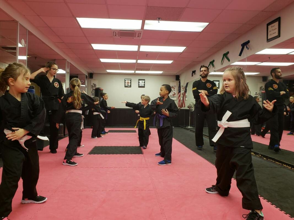Kids in Kid karate class at Underground Self-Defense Madison, WI